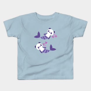 Cute purple merpandas Kids T-Shirt
